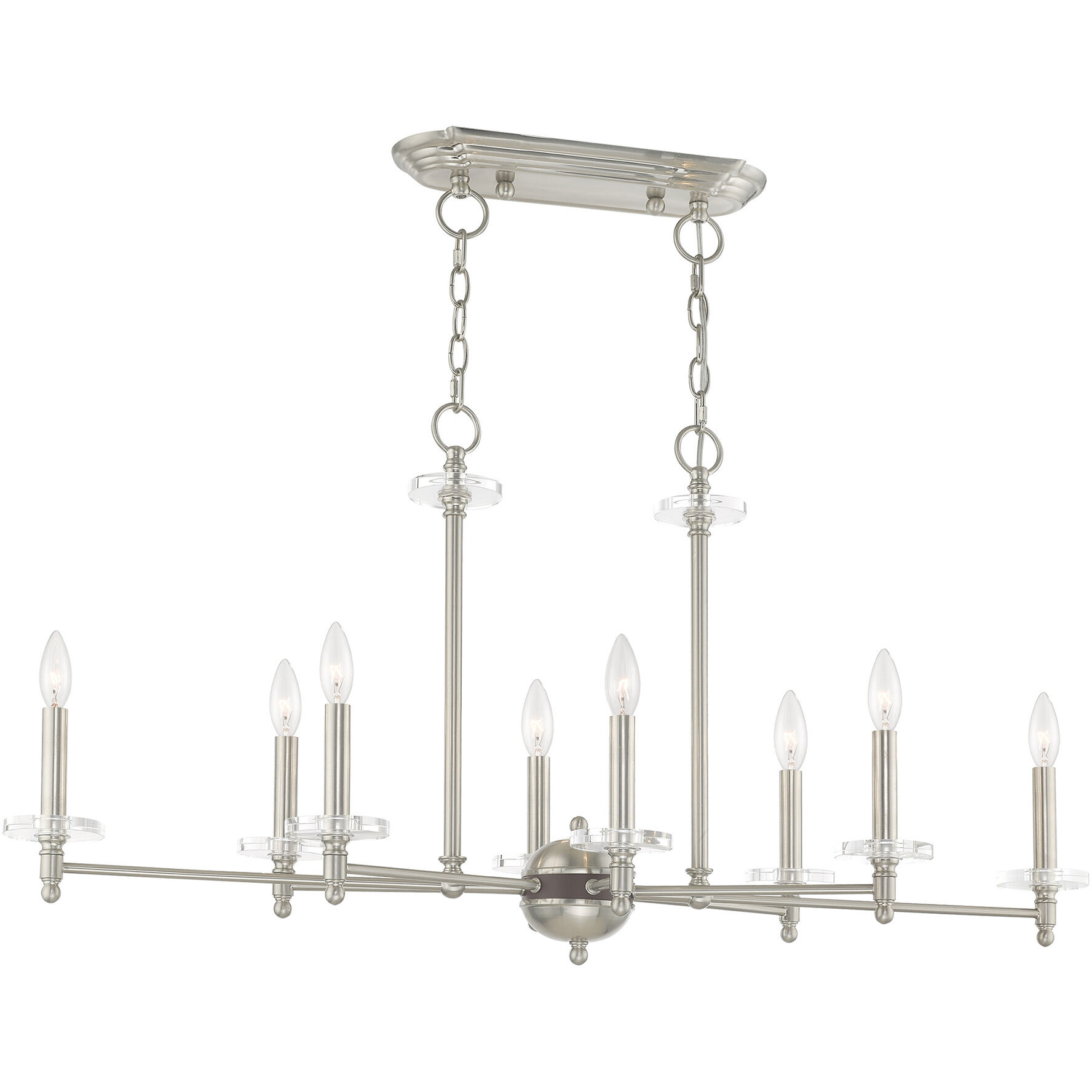 Bennington 8 Light 40 inch Brushed Nickel Linear Chandelier Ceiling Light