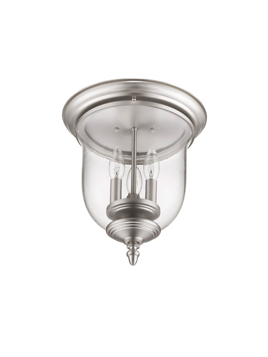 Legacy 3 Light 12 inch Brushed Nickel Flush Mount Ceiling Light