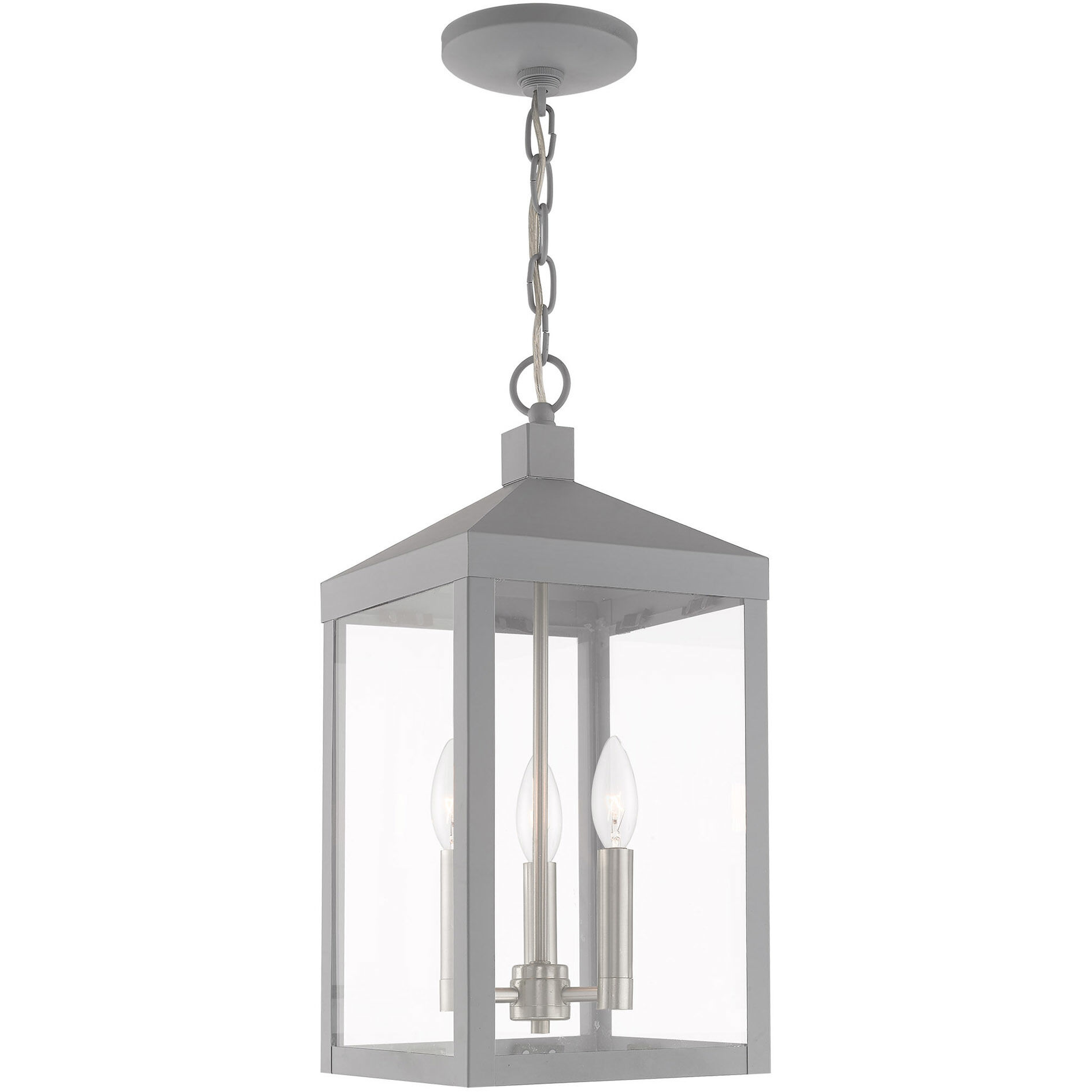 Nyack 3 Light 8.25 inch Nordic Gray Outdoor Pendant Lantern