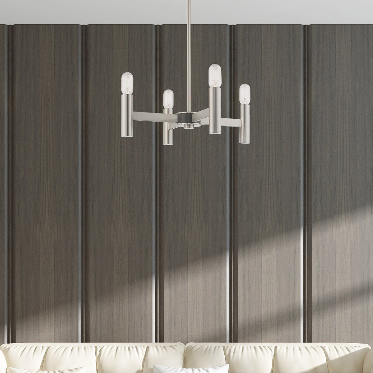 Copenhagen 4 Light 20 inch Brushed Nickel Mini Chandelier Ceiling Light