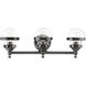 Oldwick 3 Light 24 inch Polished Black Chrome Vanity Sconce Wall Light
