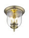 Legacy 3 Light 12 inch Antique Brass Flush Mount Ceiling Light