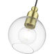 Downtown 1 Light 7 inch Satin Brass Mini Pendant Ceiling Light, Sphere