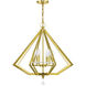 Diamond 6 Light 25 inch Polished Brass Chandelier Ceiling Light