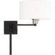 Allison 24 inch 100.00 watt Black Swing Arm Wall Lamp Wall Light