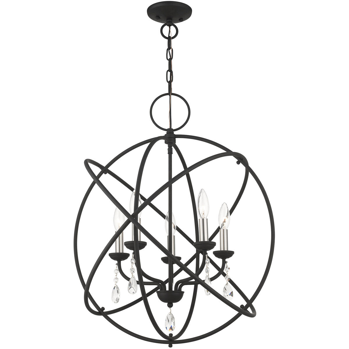 Aria 5 Light 23.5 inch Black Chandelier Ceiling Light