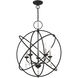 Aria 5 Light 24 inch Black Chandelier Ceiling Light