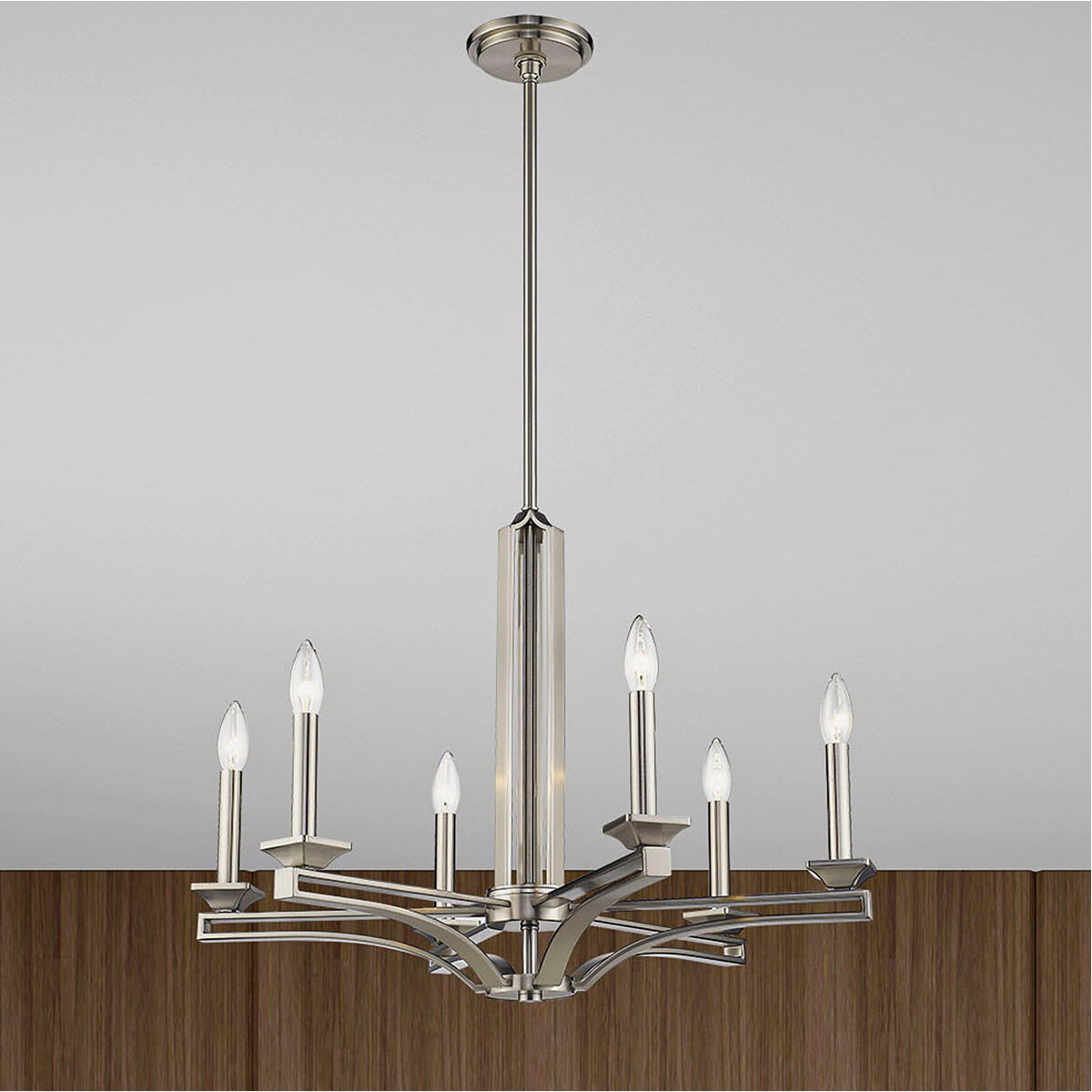 Trumbull 6 Light 26 inch Brushed Nickel Chandelier Ceiling Light