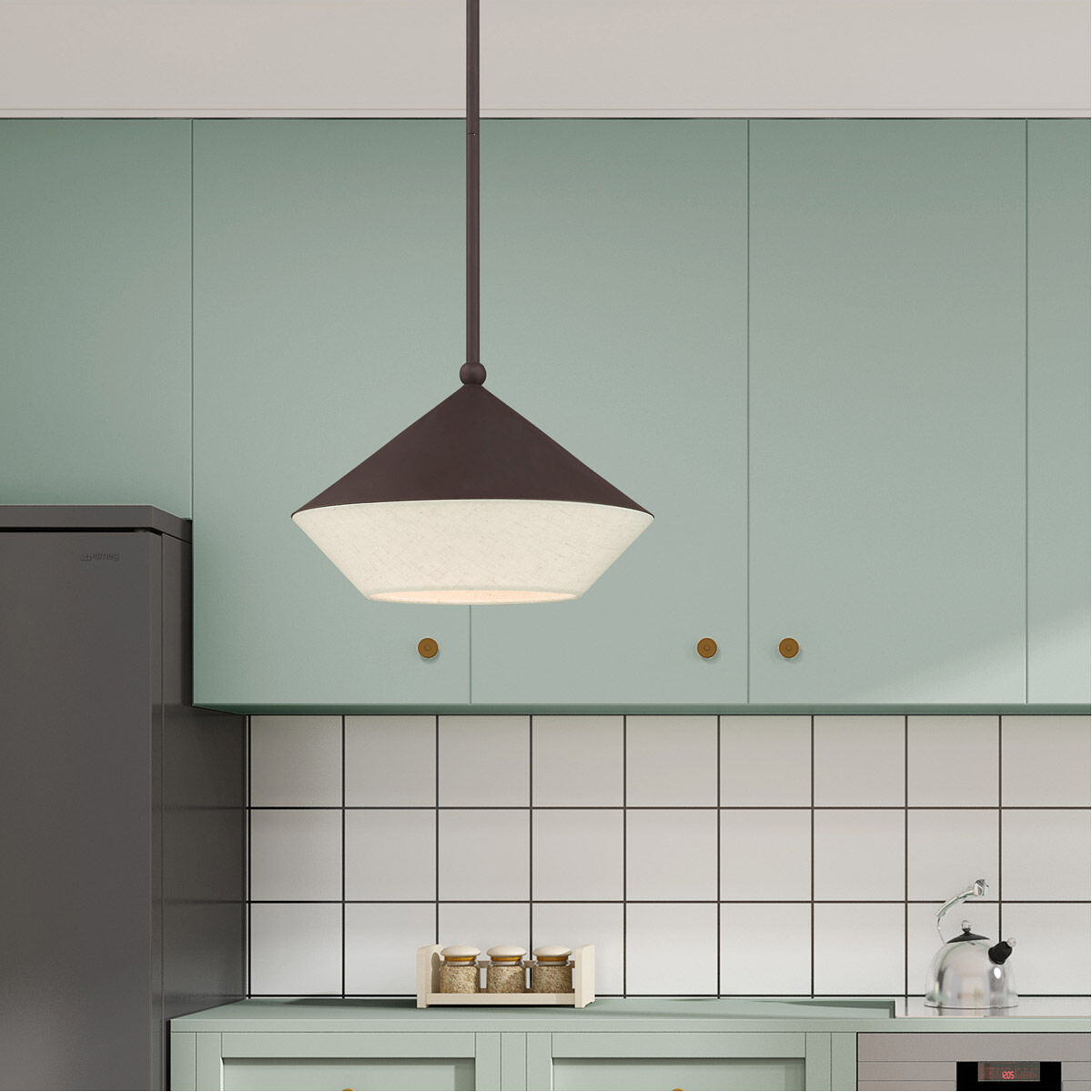 Stockholm 1 Light 13 inch Bronze Mini Pendant Ceiling Light