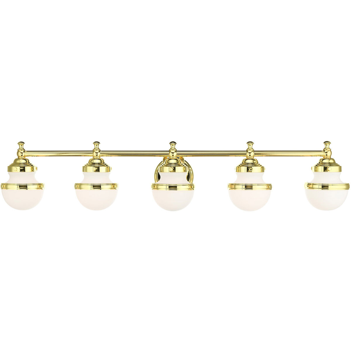 Oldwick 5 Light 43 inch Polished Brass Vanity Sconce Wall Light
