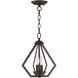 Prism 2 Light 11 inch Bronze Convertible Mini Chandelier/Ceiling Mount Ceiling Light