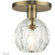 Whitfield 1 Light 7 inch Natural Brass Semi-Flush Ceiling Light