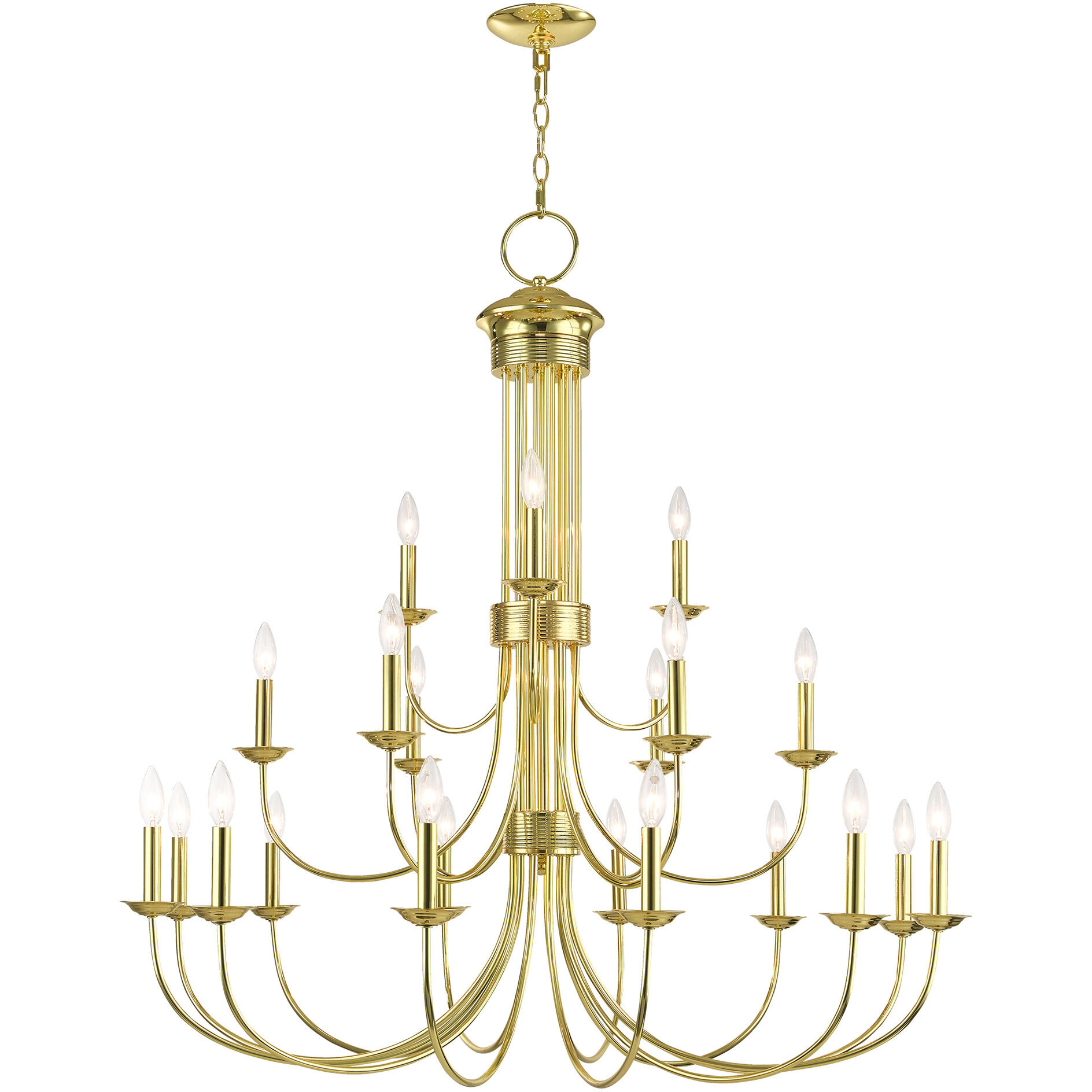 Estate 21 Light 42 inch Polished Brass Foyer Chandelier Ceiling Light