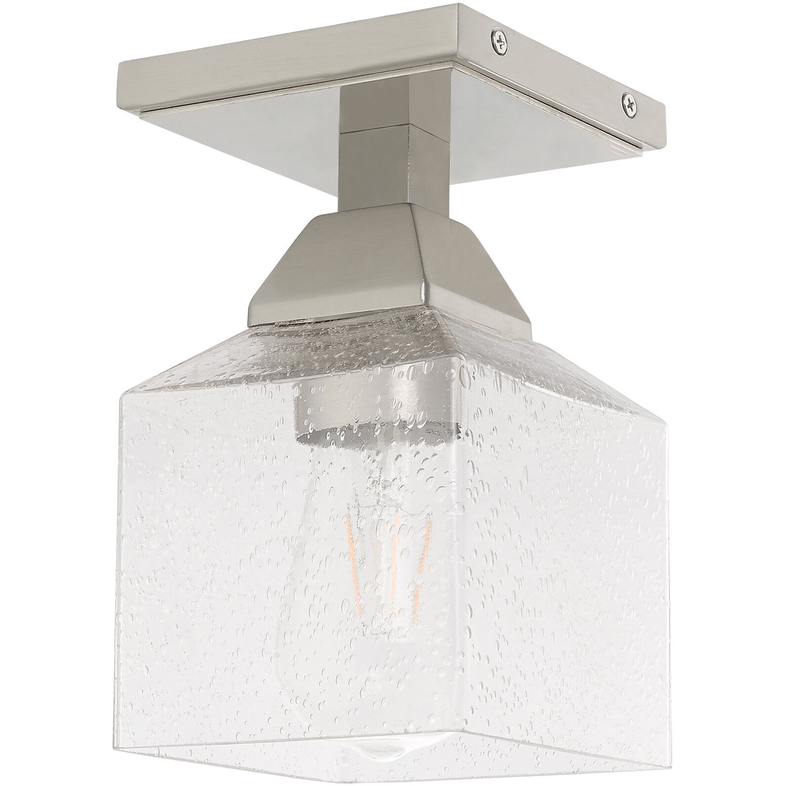 Aragon 1 Light 5 inch Brushed Nickel Semi-Flush Mount Ceiling Light