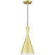 Waldorf 1 Light 7.25 inch Soft Gold with Polished Brass Accents Pendant Ceiling Light