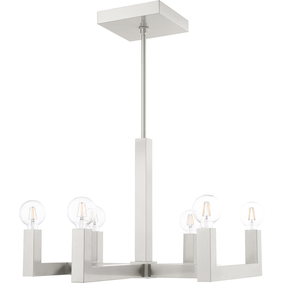 Solna 6 Light 24 inch Brushed Nickel Chandelier Ceiling Light