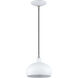 Domma 1 Light 8 inch White with Brushed Nickel Accents Mini Pendant Ceiling Light