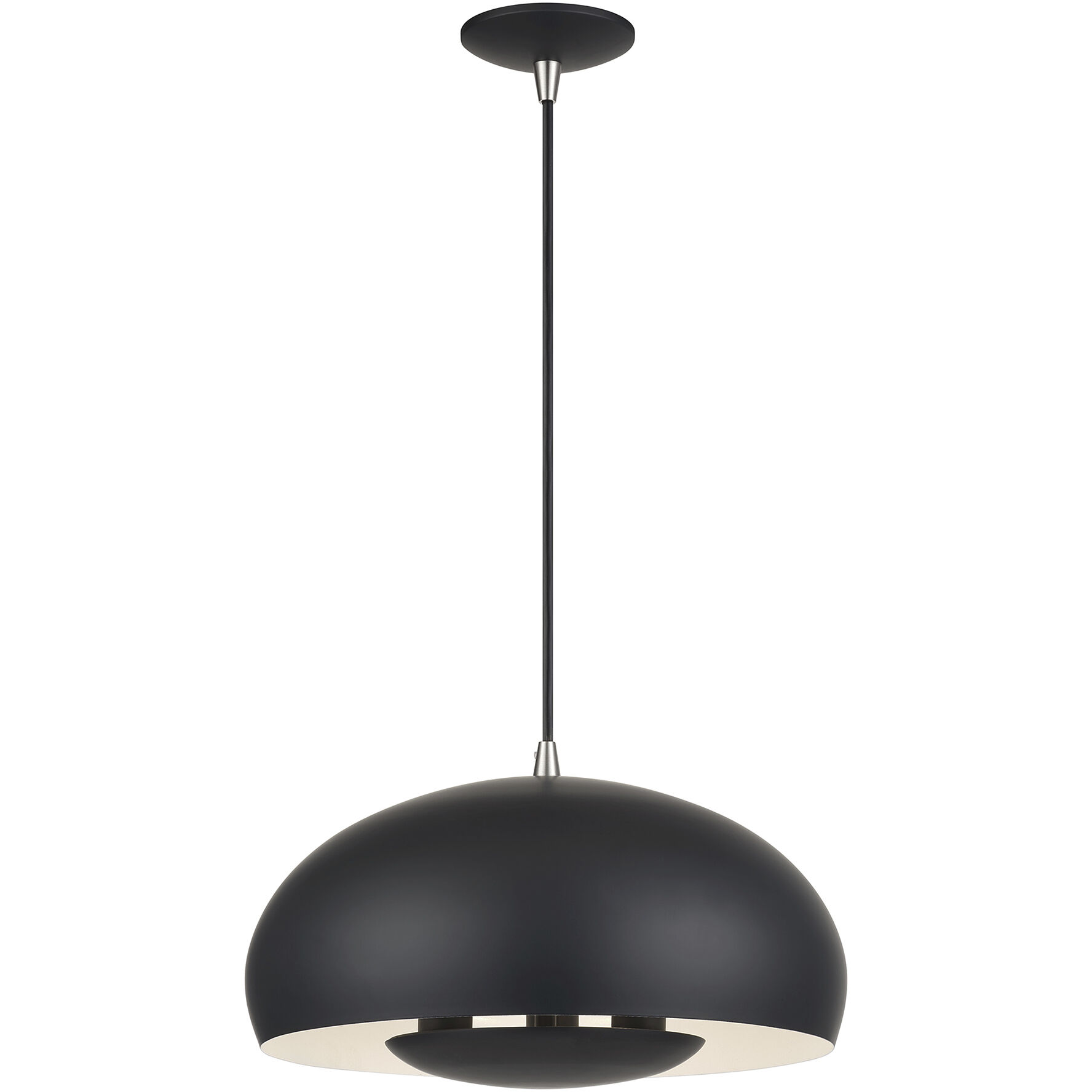 Domma 3 Light 17 inch Black with Brushed Nickel Accents Pendant Ceiling Light