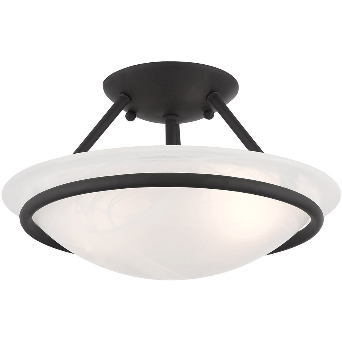 Newburgh 2 Light 12 inch Black Semi-Flush Mount Ceiling Light