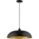 Amador 1 Light 18 inch Shiny Black with Polished Chrome Accents Pendant Ceiling Light