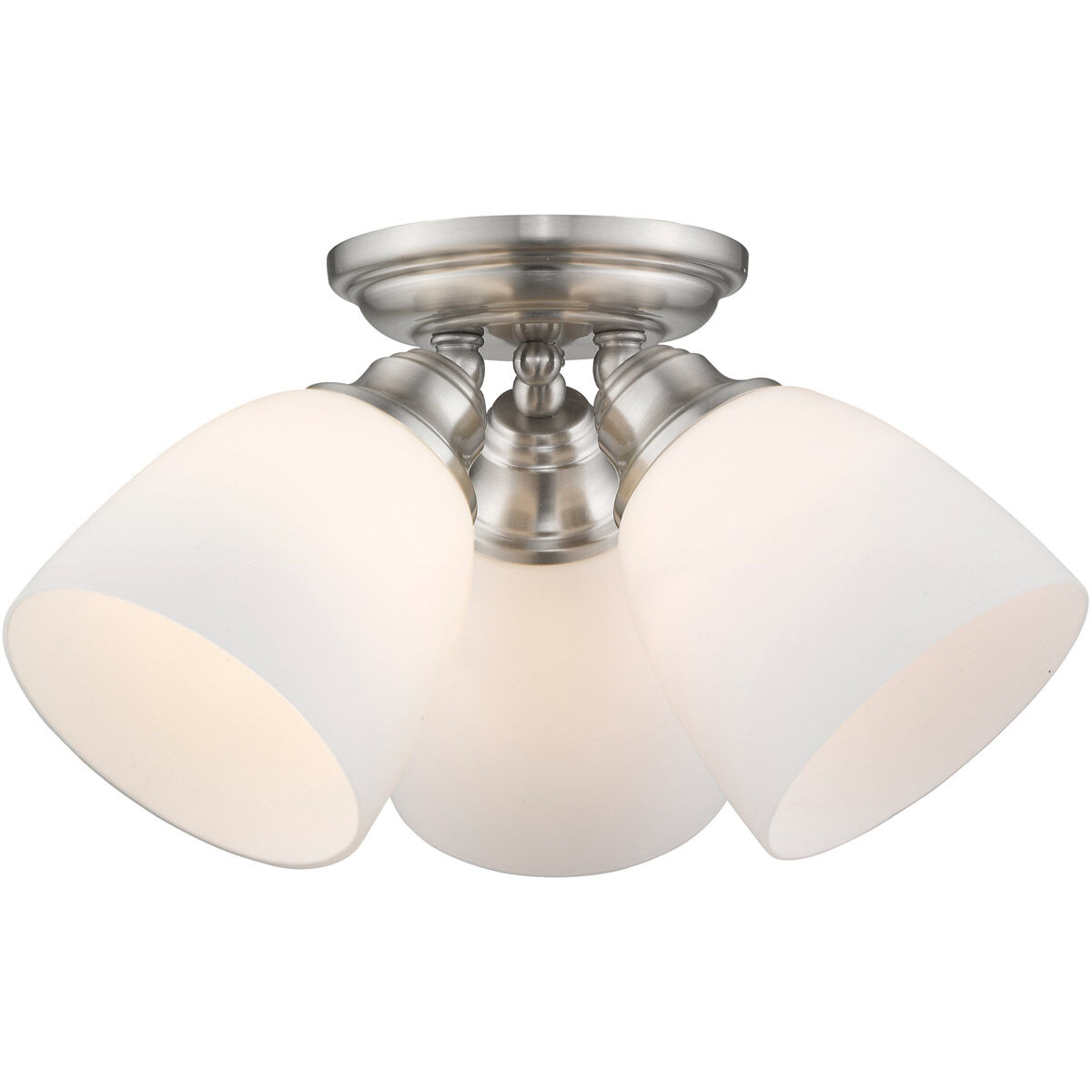 Somerville 3 Light 14 inch Brushed Nickel Semi-Flush Mount Ceiling Light