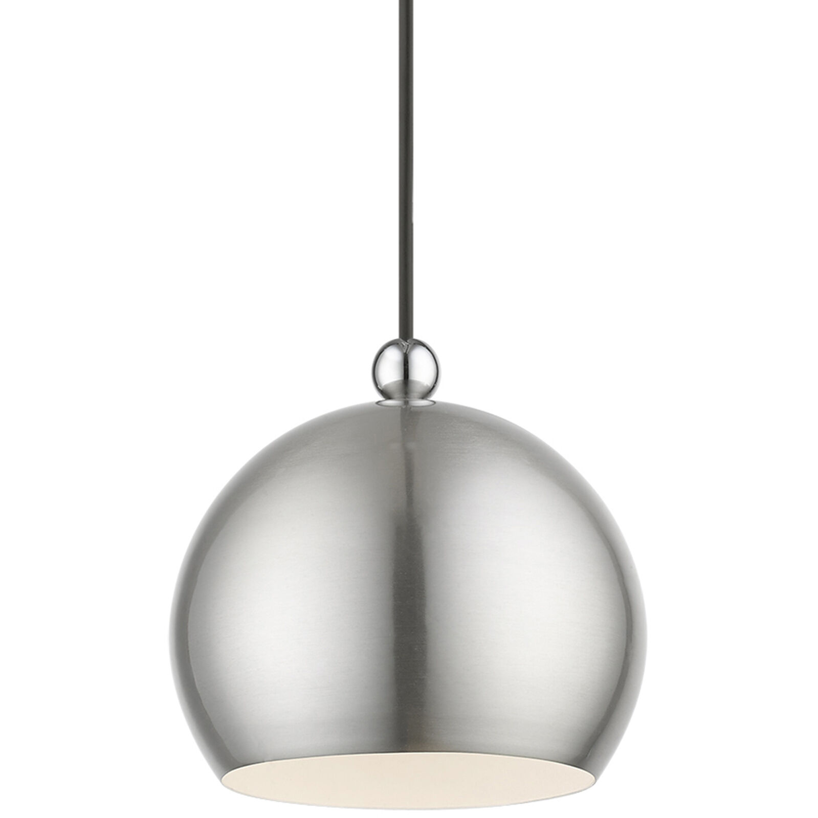 Stockton 1 Light 8 inch Brushed Nickel with Polished Chrome Accents Mini Pendant Ceiling Light, Globe