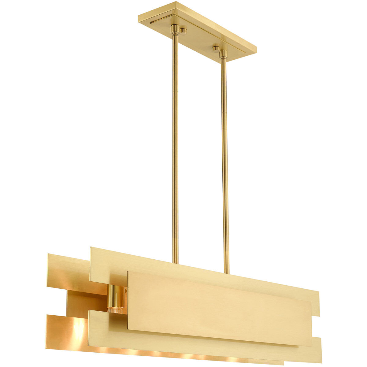 Varick 4 Light 36 inch Satin Brass Linear Chandelier Ceiling Light