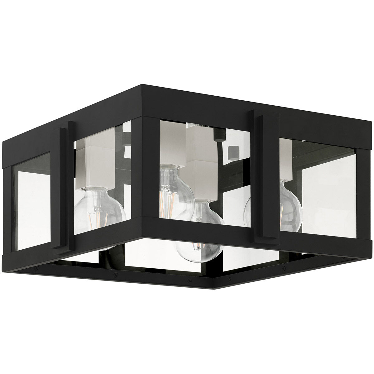 Lexington 4 Light 16 inch Black Outdoor Flush Mount