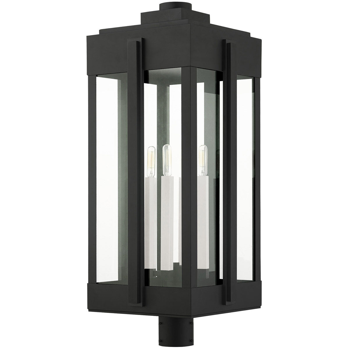 Lexington 4 Light 31 inch Black Outdoor Post Top Lantern