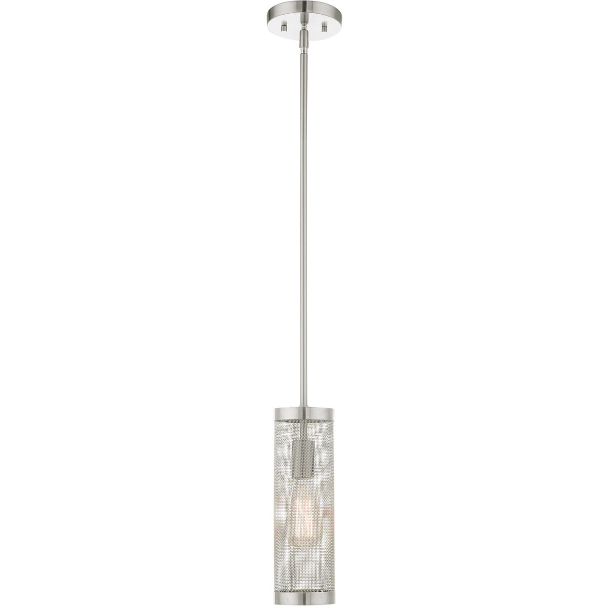 Industro 1 Light 5.13 inch Brushed Nickel Pendant Ceiling Light