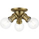 Lansdale 3 Light 7 inch Antique Brass Flush Mount Ceiling Light