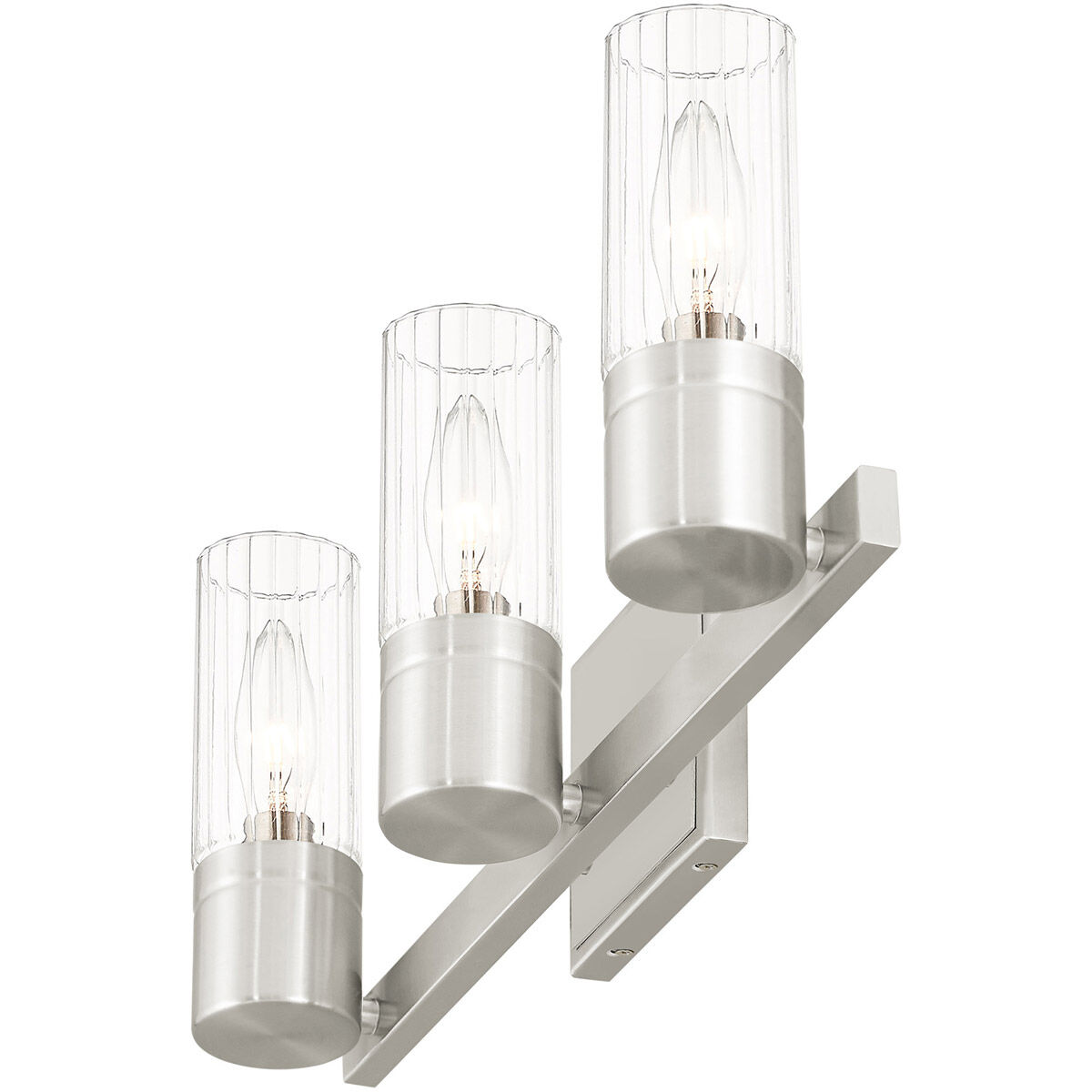 Midtown 3 Light 18 inch Brushed Nickel Bath Vanity Wall Light