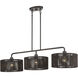 Acordia 3 Light 12 inch English Bronze Extra Large Linear Chandelier Ceiling Light, Extra Large