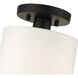 Meridian 1 Light 7 inch Black Semi Flush Ceiling Light