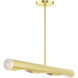 Novato 3 Light 42 inch Satin Brass Linear Chandelier Ceiling Light