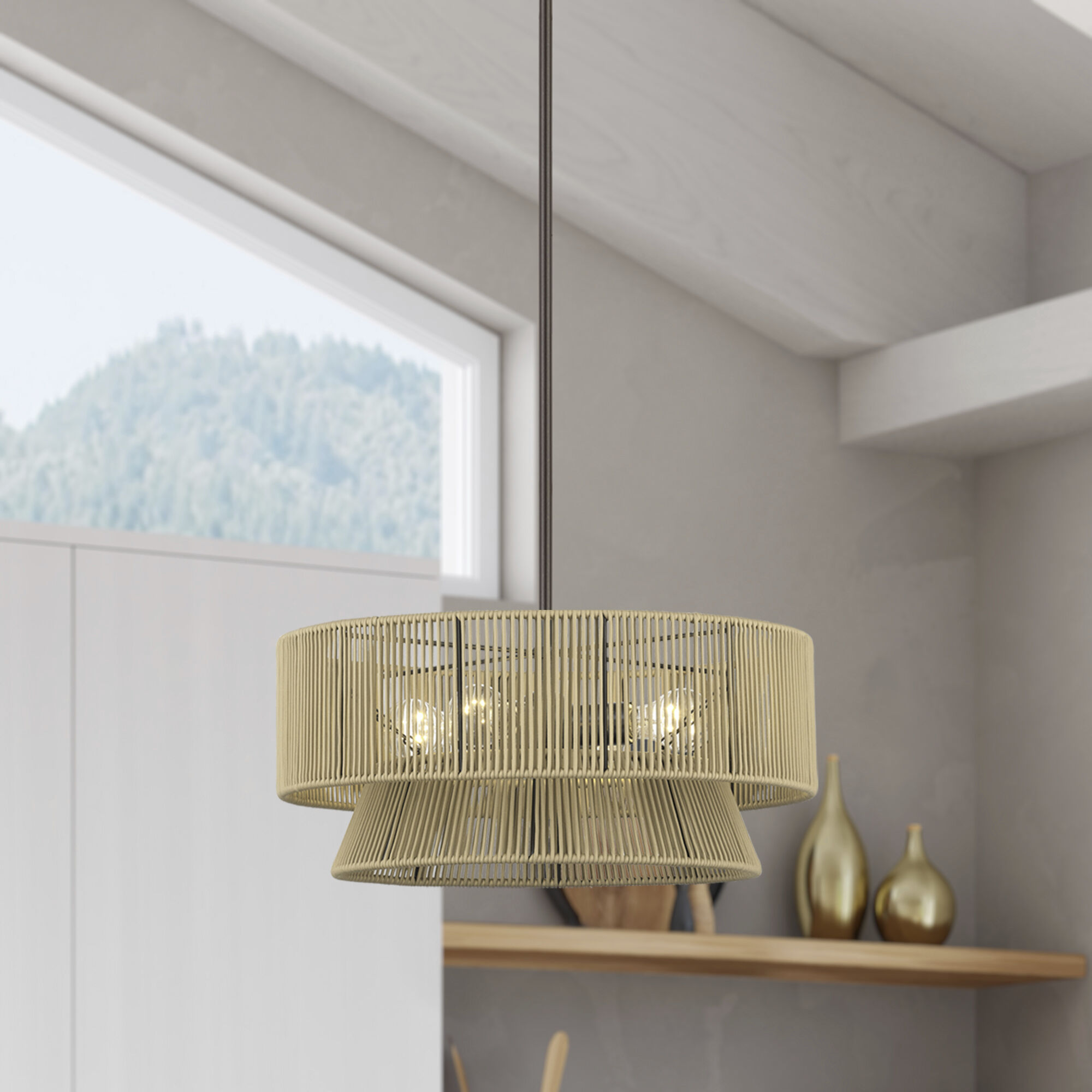 Florell 4 Light 20 inch English Bronze Pendant Chandelier Ceiling Light