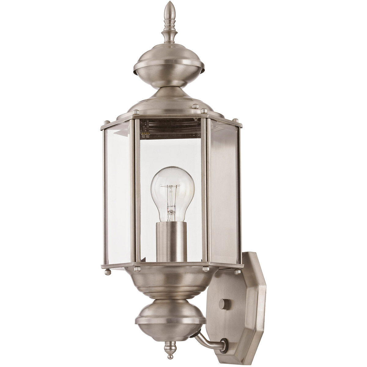 Outdoor Basics 1 Light 17 inch Brushed Nickel Outdoor Wall Lantern