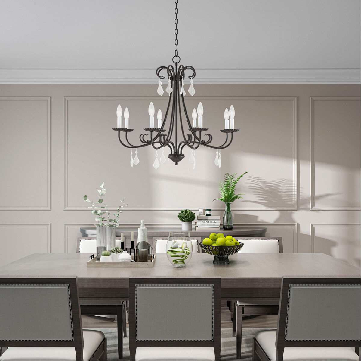 Daphne 8 Light 30 inch English Bronze Chandelier Ceiling Light