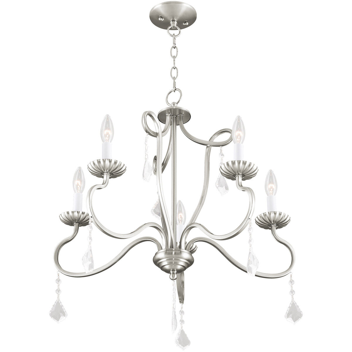 Callisto 5 Light 24 inch Brushed Nickel Chandelier Ceiling Light