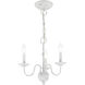 Windsor 3 Light 14 inch Antique White Mini Chandelier Ceiling Light