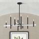 Denmark 8 Light 36 inch Black with Brushed Nickel Accents Chandelier Ceiling Light