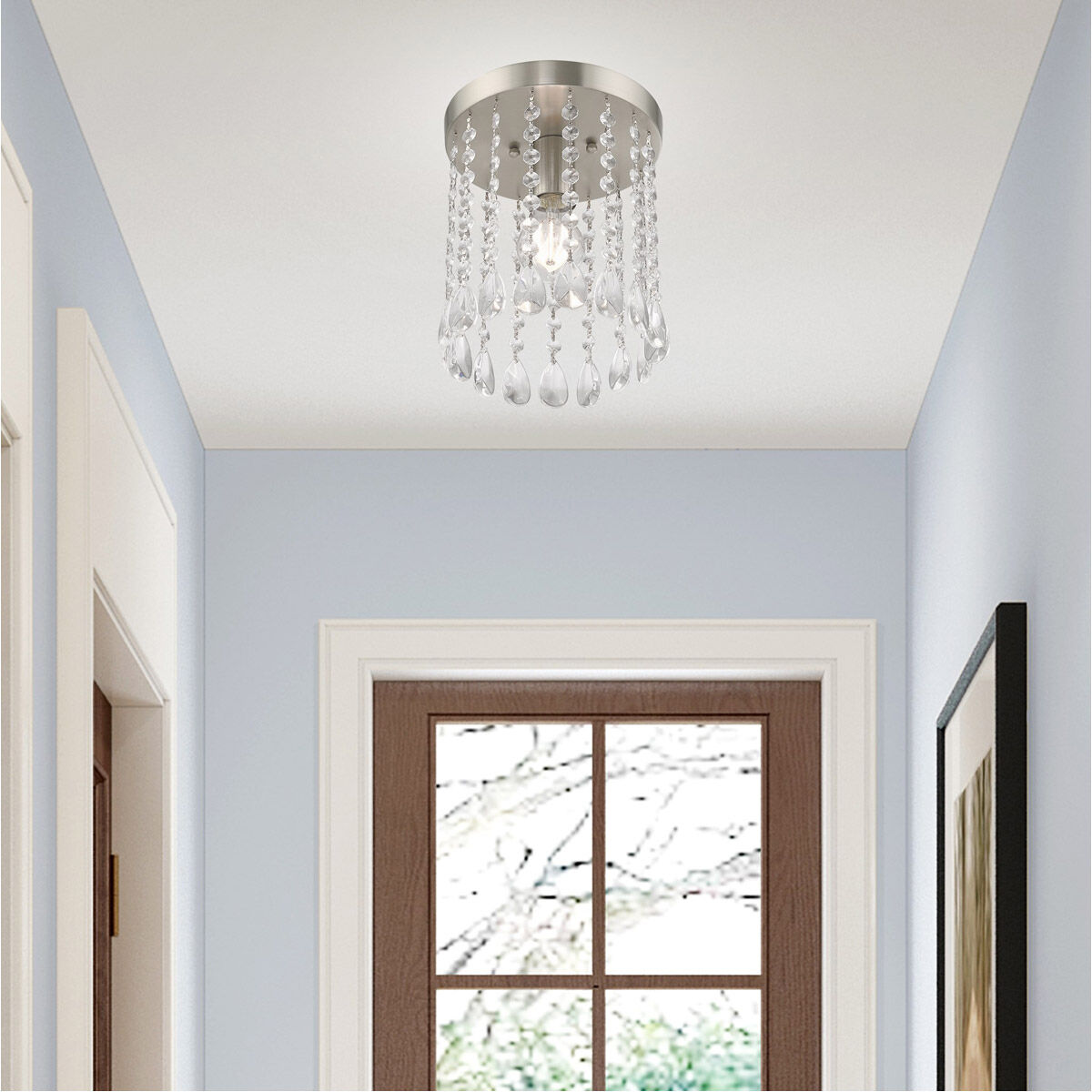 Elizabeth 1 Light 8 inch Brushed Nickel Flush Mount Ceiling Light