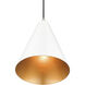 Dulce 1 Light 10 inch Shiny White with Polished Chrome Accents Pendant Ceiling Light