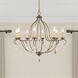 Chesterfield 8 Light 32 inch Hand Applied Venetian Golden Bronze Chandelier Ceiling Light