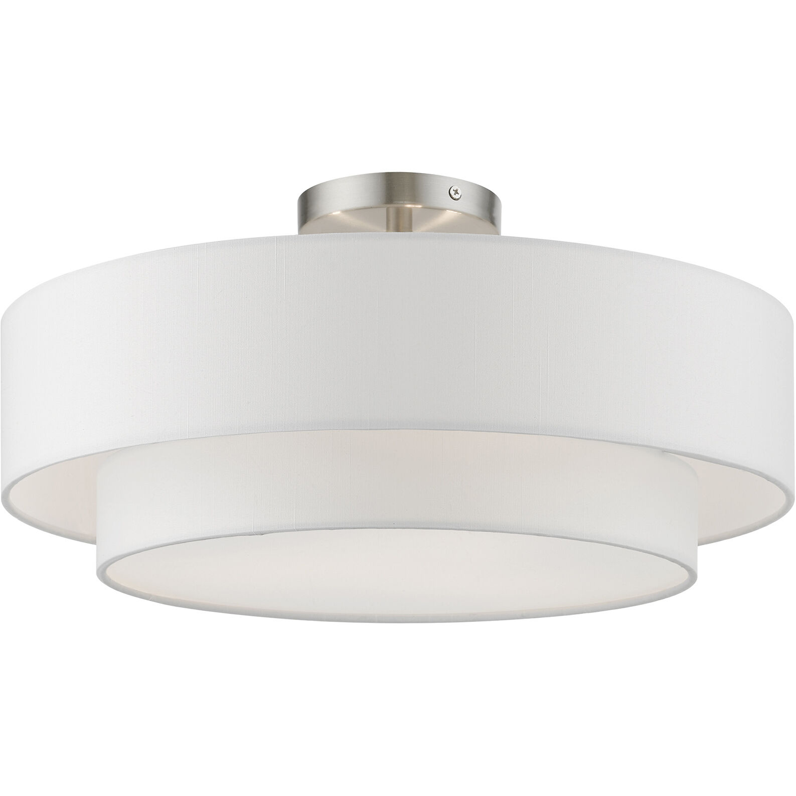 Meridian 3 Light 18 inch Brushed Nickel Semi-Flush Ceiling Light