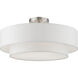 Meridian 3 Light 18 inch Brushed Nickel Semi-Flush Ceiling Light