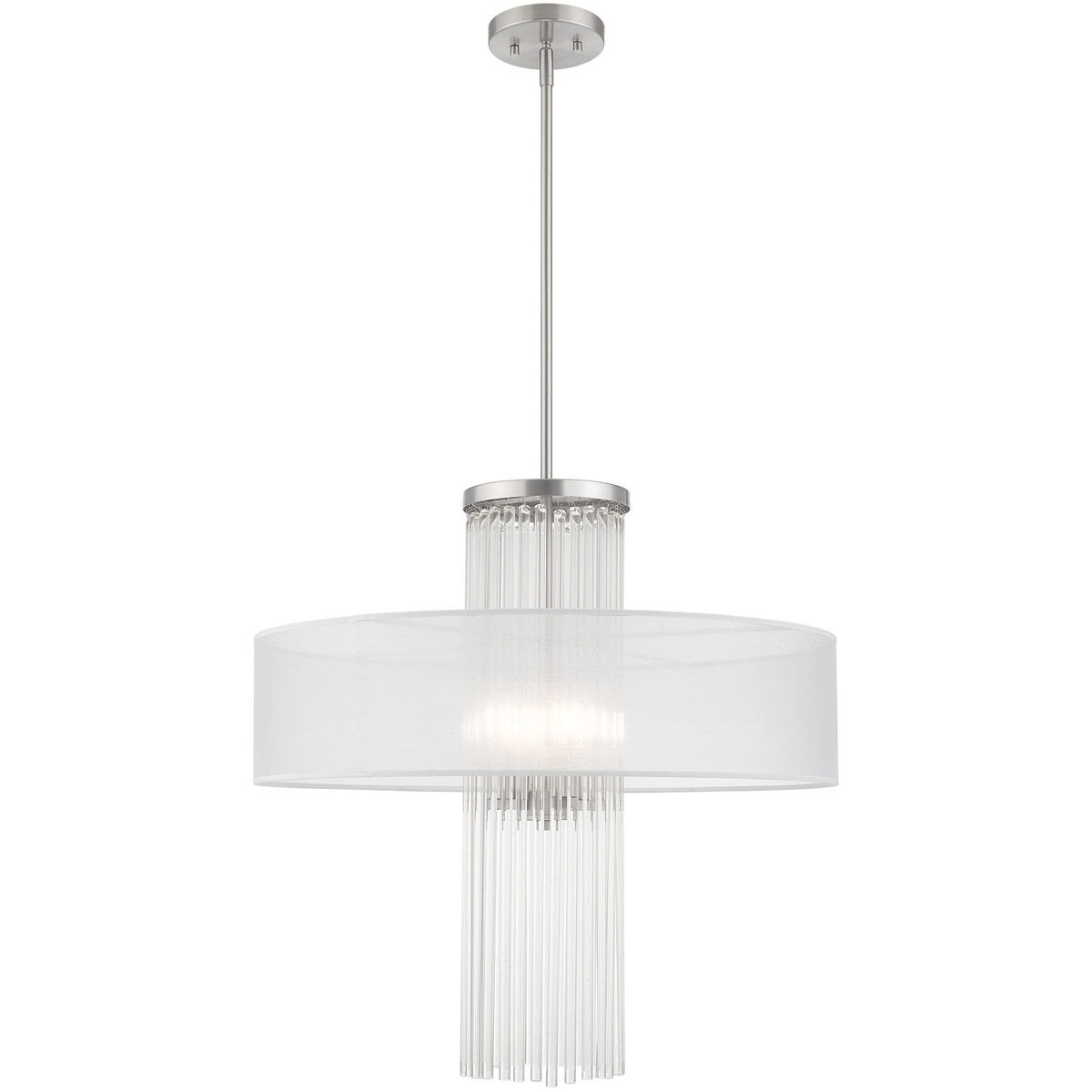 Alexis 4 Light 24 inch Brushed Nickel Pendant Chandelier Ceiling Light