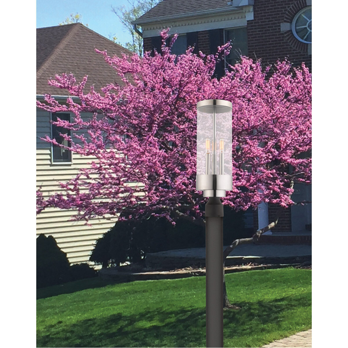 Hillcrest 3 Light 20 inch Polished Chrome Outdoor Post Top Lantern