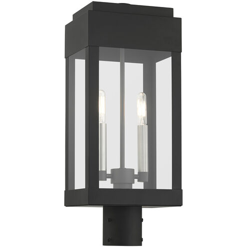 York 2 Light 20 inch Black Outdoor Post Top Lantern