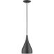 Amador 1 Light 6.25 inch Shiny Dark Gray with Polished Chrome Accents Mini Pendant Ceiling Light